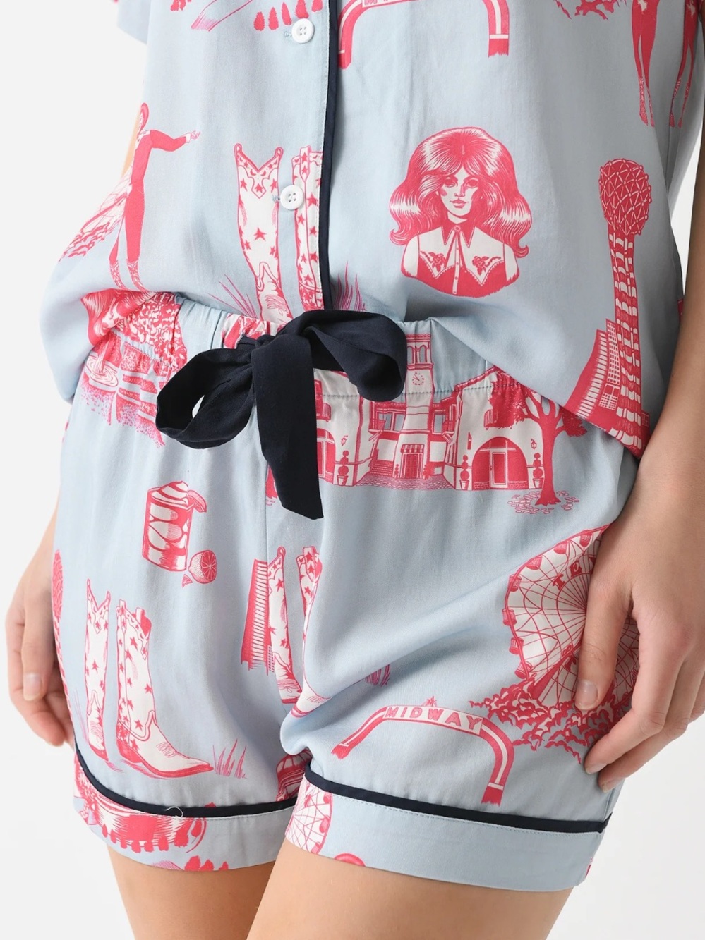 Katie Kime Dallas Toile Pajama Shorts ONLY